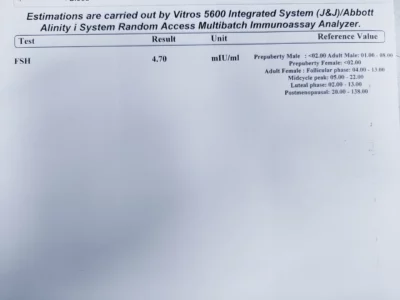 Fsh test নরমাল কত? FSH হরমোন বেড়ে গেলে কি হয়? FSH কমে গেলে কি হয়? Fsh কমানোর উপায় কি? 1 fsh test report