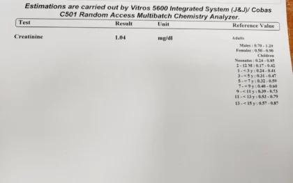 Normal creatinine levels by age chart — serum creatinine normal range for adult male, female, and children in mg/dL
