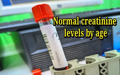 Red-top serum tube used for serum creatinine test on autoanalyzer — biochemistry laboratory diagnostic procedure