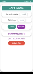 eGFFR(MDRD) test tab