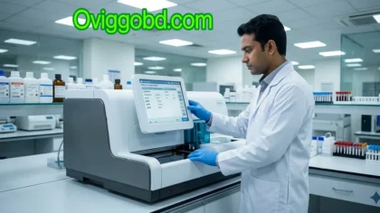 eGFR test price in Bangladesh — automated biochemistry analyzer in a diagnostic laboratory