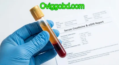 Serum creatinine and eGFR test blood sample tube for kidney function evaluation